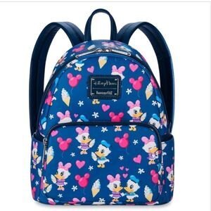 Loungefly X Disney Donald and Daisy Love Mini Backpack Disney Parks NWT